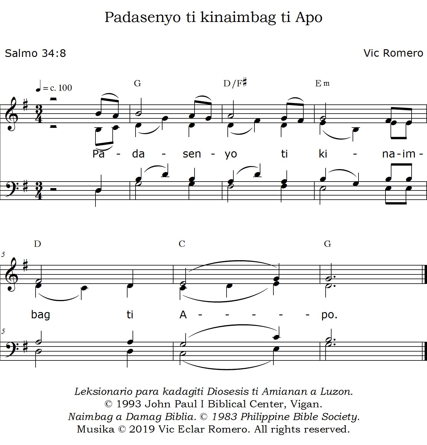 Padasenyo ti kinaimbag ti Apo